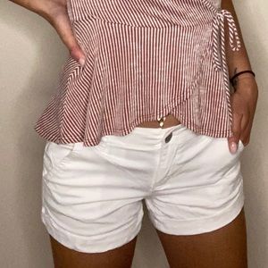 WHITE MIDI SHORTS